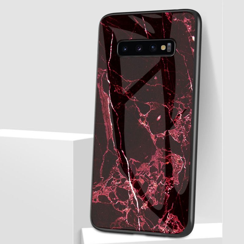 Cover for Samsung Galaxy S10 5G Sort Hærdet Marmorglas