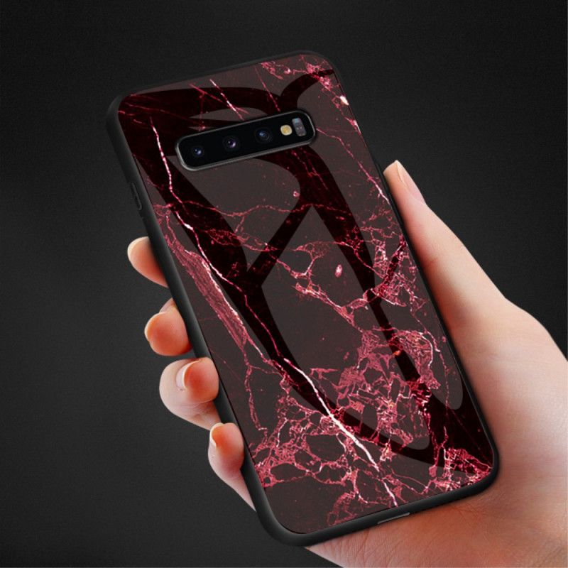 Cover for Samsung Galaxy S10 5G Sort Hærdet Marmorglas