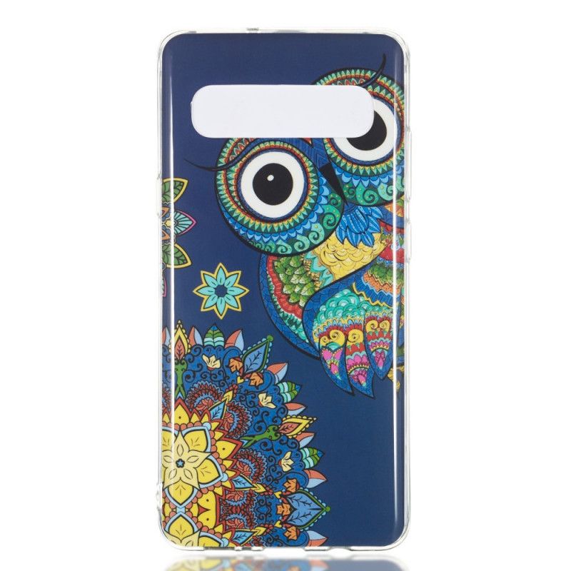 Cover Samsung Galaxy S10 5G Fluorescerende Mandala Ugle Beskyttelse