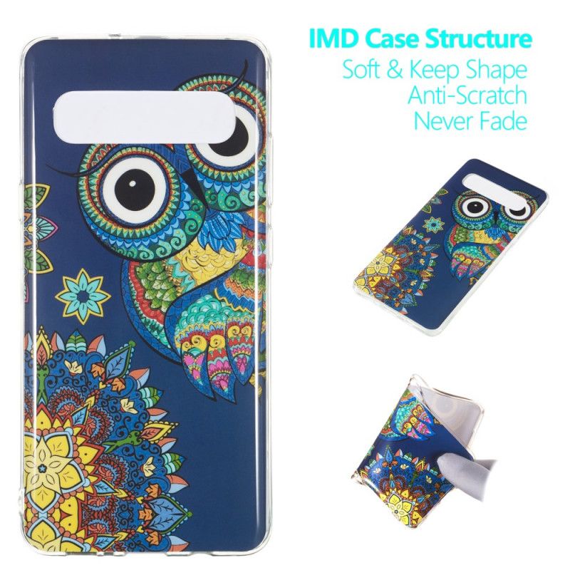 Cover Samsung Galaxy S10 5G Fluorescerende Mandala Ugle Beskyttelse