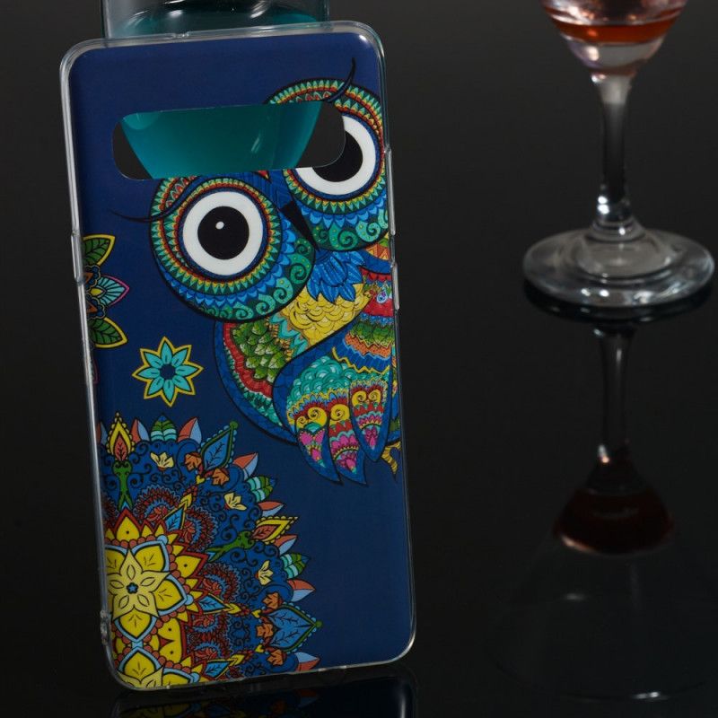 Cover Samsung Galaxy S10 5G Fluorescerende Mandala Ugle Beskyttelse