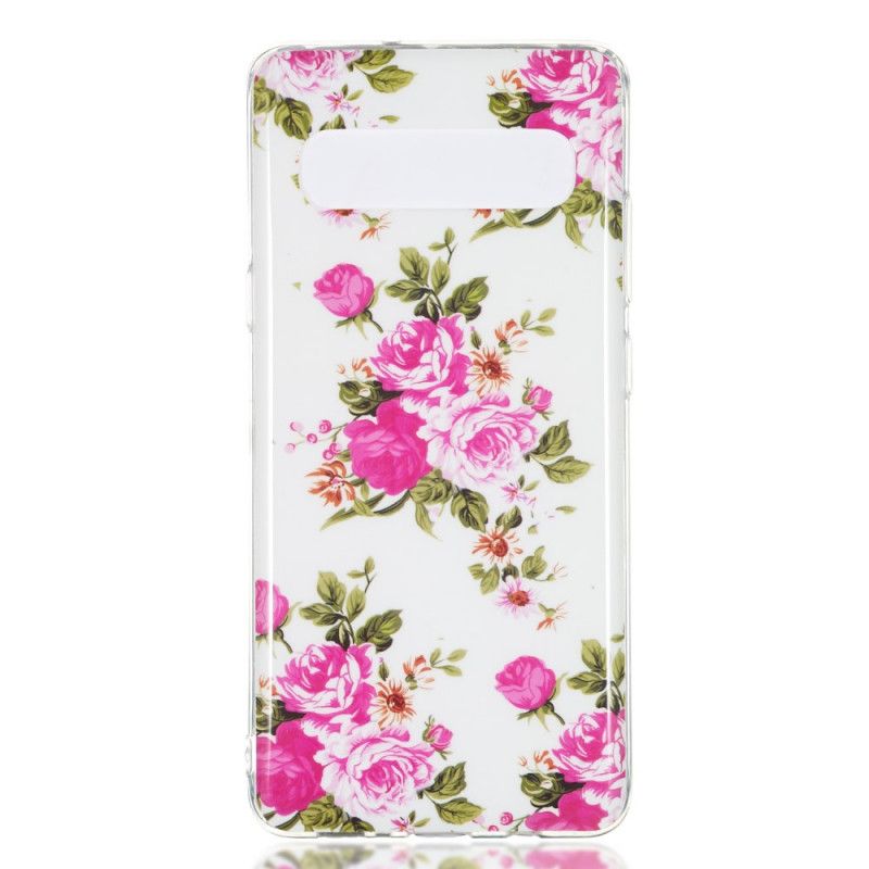 Cover Samsung Galaxy S10 5G Mobilcover Fluorescerende Frihedsblomster