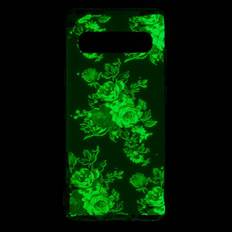 Cover Samsung Galaxy S10 5G Mobilcover Fluorescerende Frihedsblomster