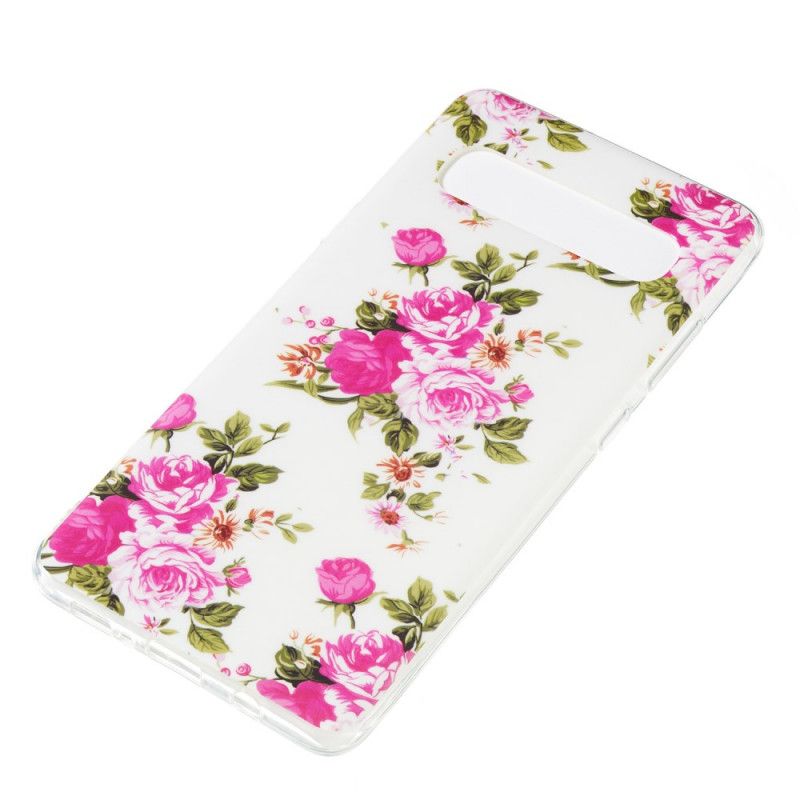 Cover Samsung Galaxy S10 5G Mobilcover Fluorescerende Frihedsblomster