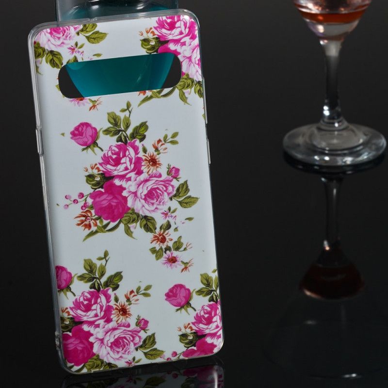 Cover Samsung Galaxy S10 5G Mobilcover Fluorescerende Frihedsblomster