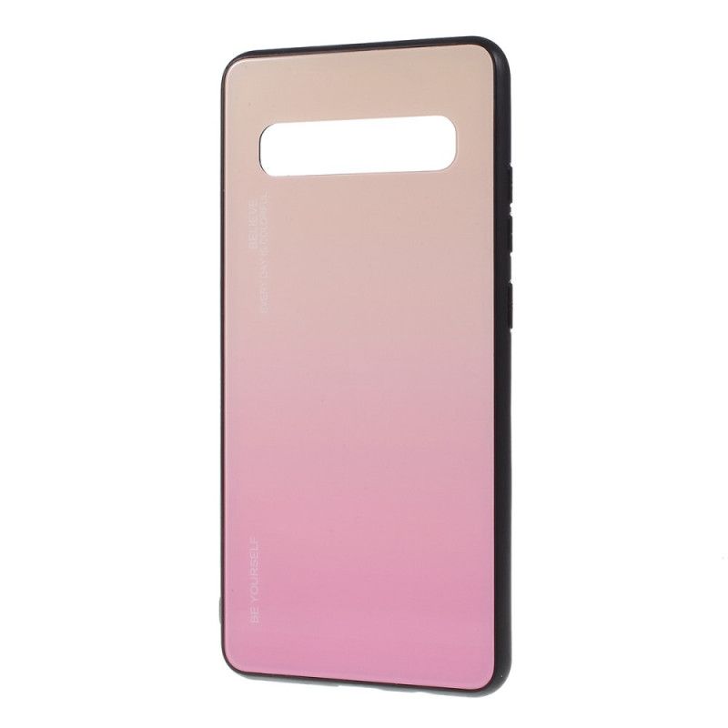 Cover Samsung Galaxy S10 5G Rød Vær Dig Selv Hærdet Glas Original