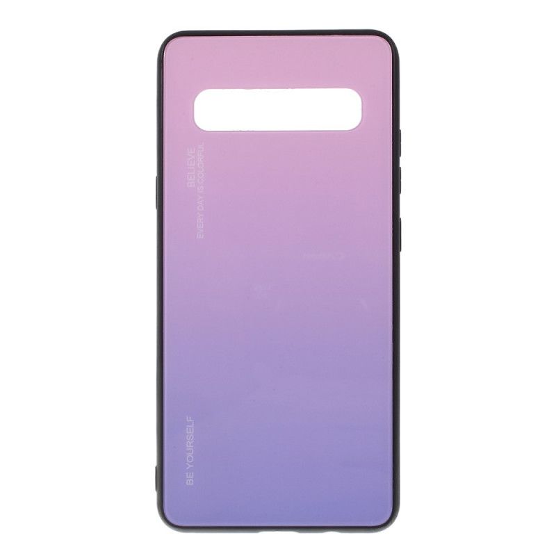 Cover Samsung Galaxy S10 5G Rød Vær Dig Selv Hærdet Glas Original