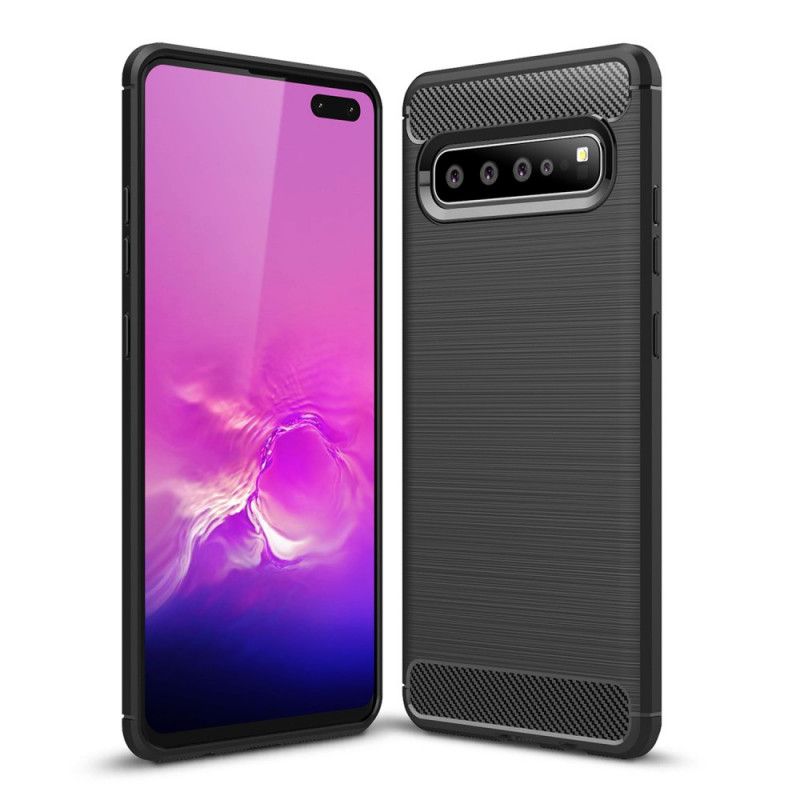 Cover Samsung Galaxy S10 5G Sort Børstet Kulfiber