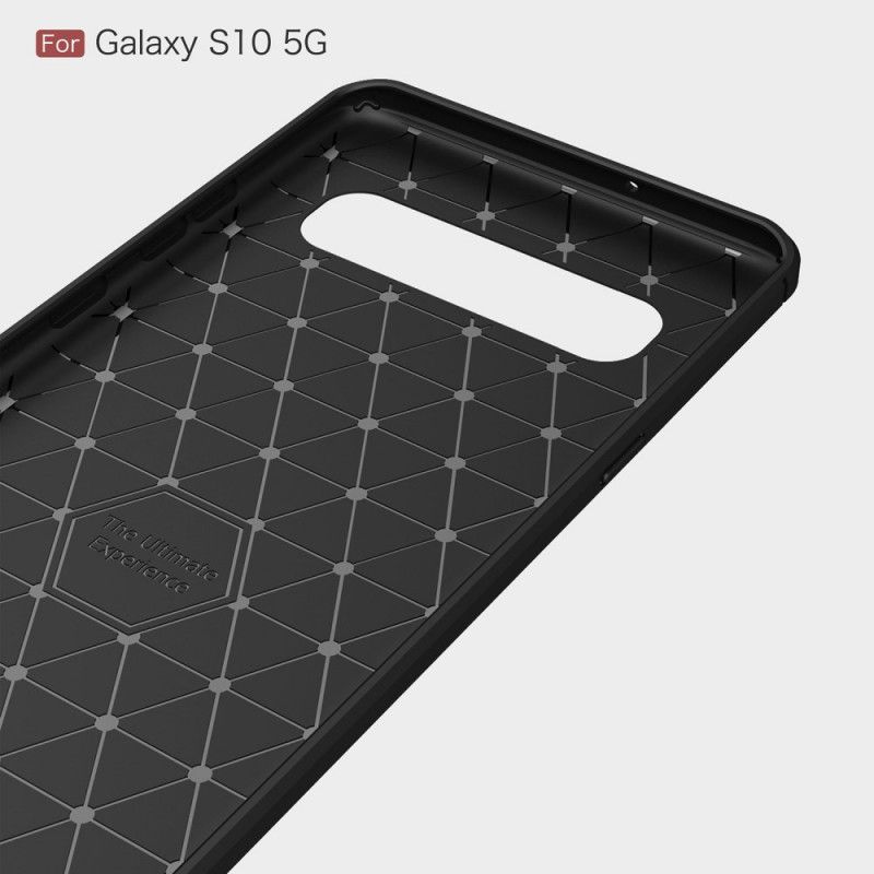 Cover Samsung Galaxy S10 5G Sort Børstet Kulfiber