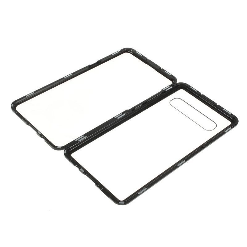 Cover Samsung Galaxy S10 5G Sort Kanter Af Metal Og Hærdet Glas