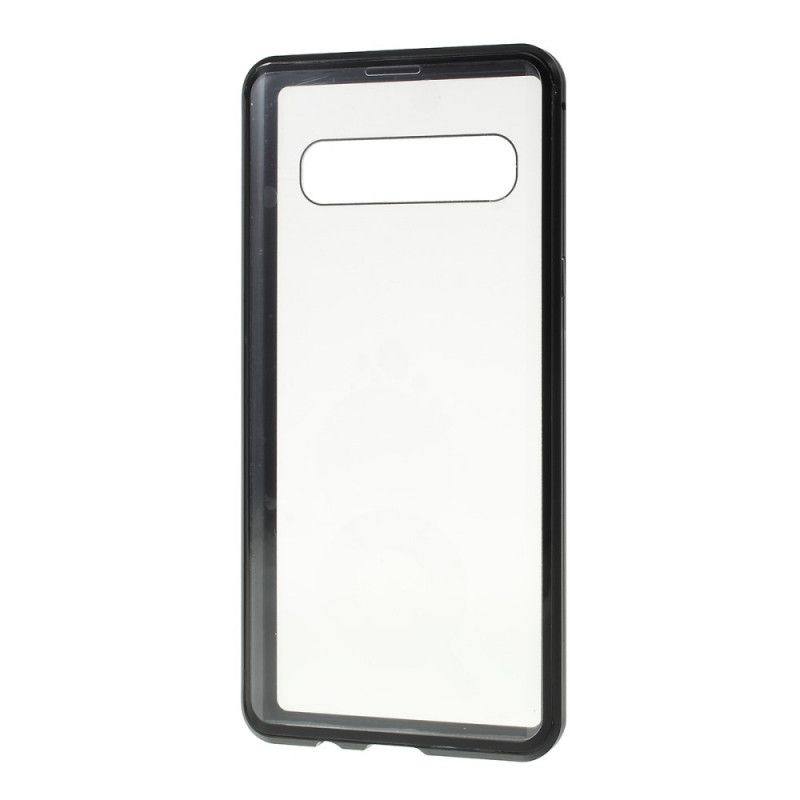 Cover Samsung Galaxy S10 5G Sort Kanter Af Metal Og Hærdet Glas