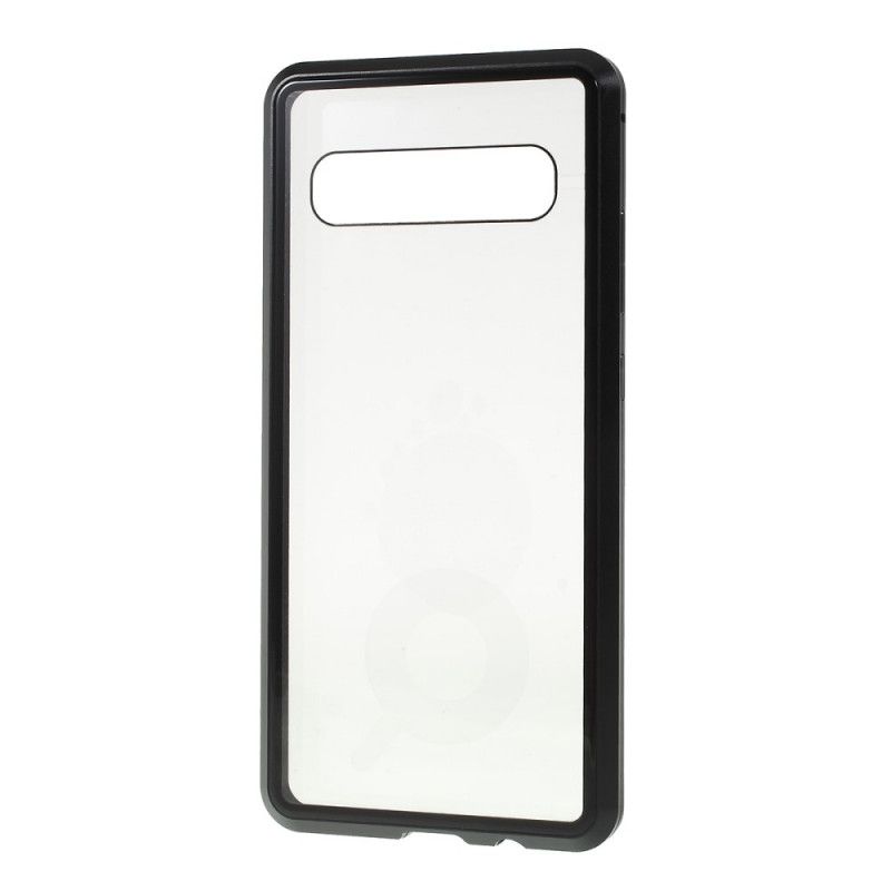 Cover Samsung Galaxy S10 5G Sort Kanter Af Metal Og Hærdet Glas