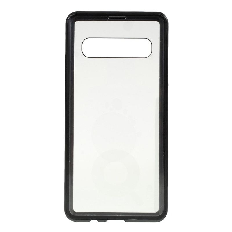 Cover Samsung Galaxy S10 5G Sort Kanter Af Metal Og Hærdet Glas