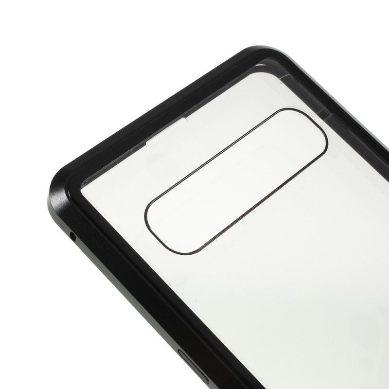 Cover Samsung Galaxy S10 5G Sort Kanter Af Metal Og Hærdet Glas