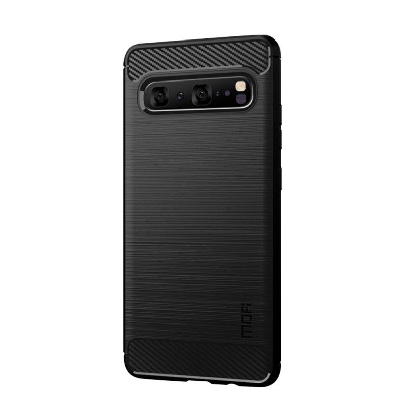 Cover Samsung Galaxy S10 5G Sort Mofi Børstet Kulfiber