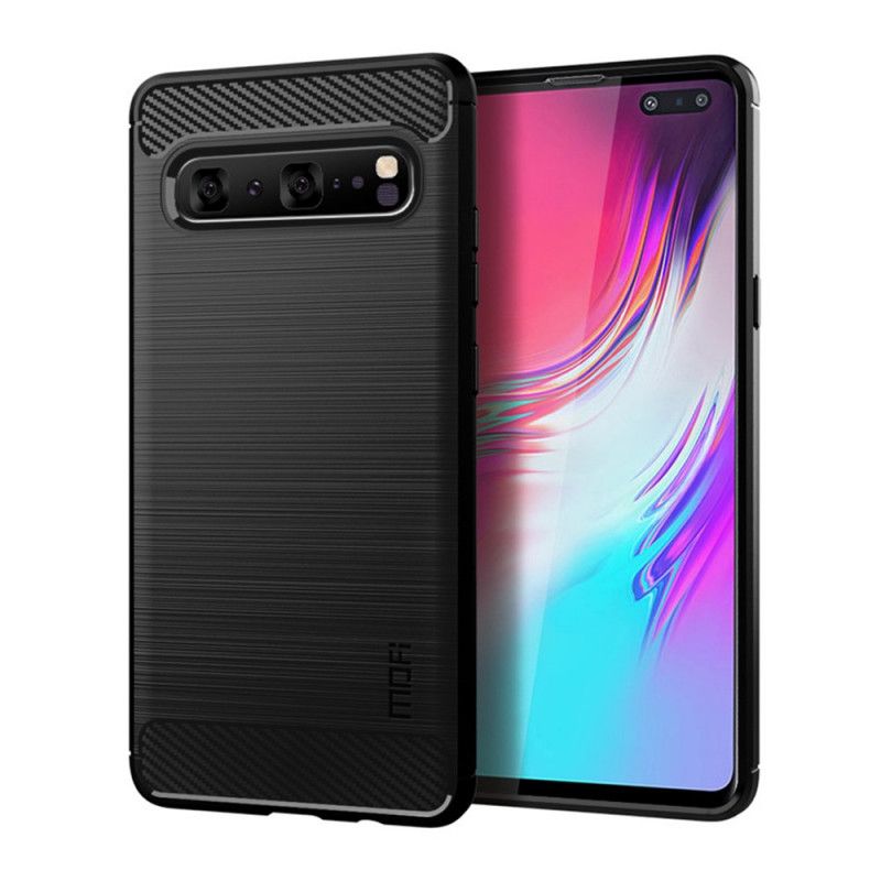 Cover Samsung Galaxy S10 5G Sort Mofi Børstet Kulfiber