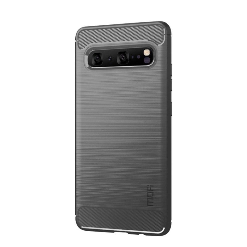 Cover Samsung Galaxy S10 5G Sort Mofi Børstet Kulfiber