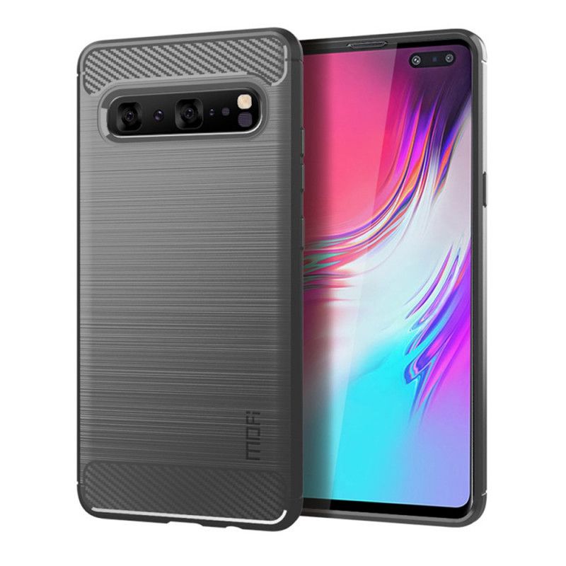 Cover Samsung Galaxy S10 5G Sort Mofi Børstet Kulfiber