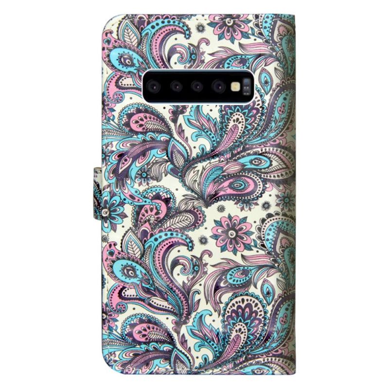 Flip Cover Læder for Samsung Galaxy S10 5G Mønstrede Blomster