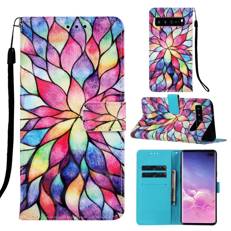 Flip Cover Læder Samsung Galaxy S10 5G Optisk Farve