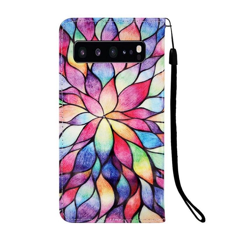 Flip Cover Læder Samsung Galaxy S10 5G Optisk Farve