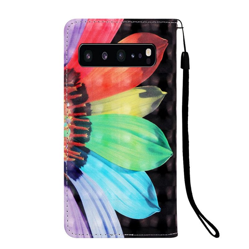 Flip Cover Samsung Galaxy S10 5G Intens Akvarelblomst