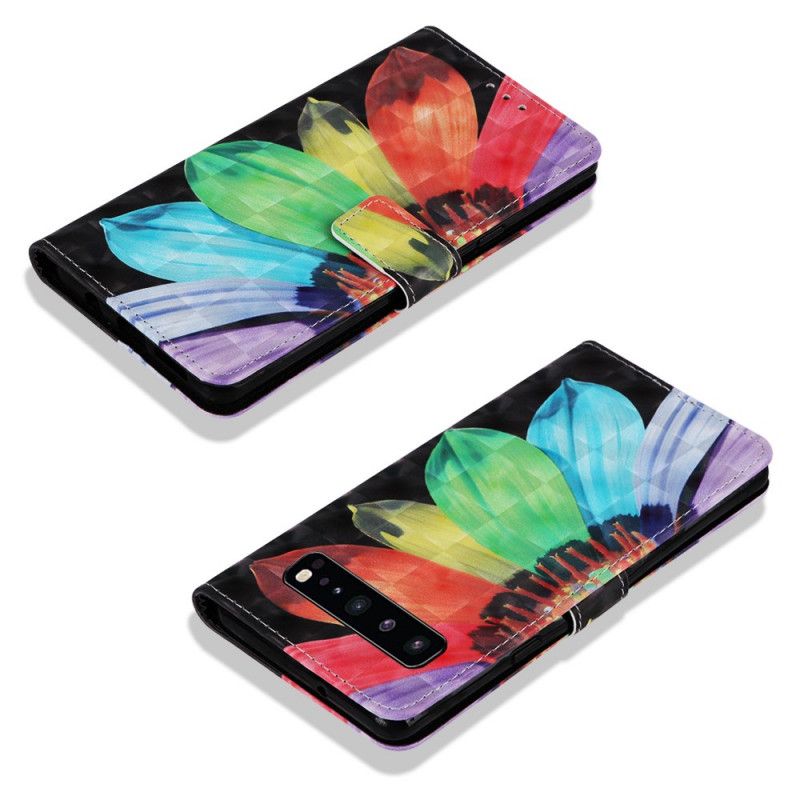 Flip Cover Samsung Galaxy S10 5G Intens Akvarelblomst