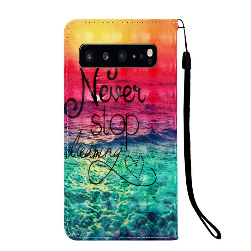 Flip Cover Samsung Galaxy S10 5G Mobilcover Stop Aldrig Med At Drømme