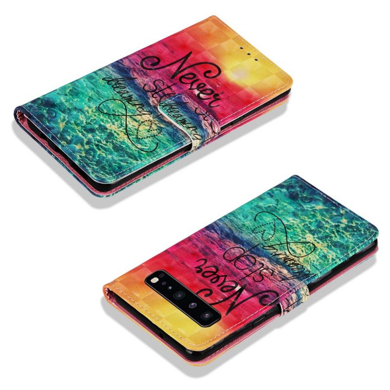 Flip Cover Samsung Galaxy S10 5G Mobilcover Stop Aldrig Med At Drømme