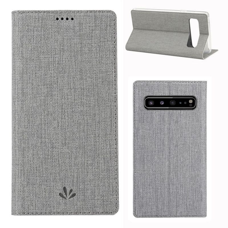 Læder Cover for Samsung Galaxy S10 5G Sort Struktureret Vili Dmx