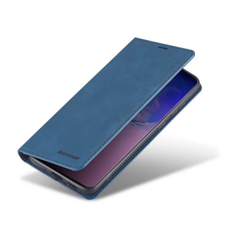 Læder Cover Samsung Galaxy S10 5G Sort Forwenw Lædereffekt