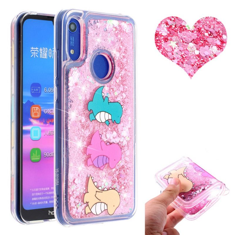 Cover Honor 8A Sjove Glitter Dinosaurer Beskyttelse