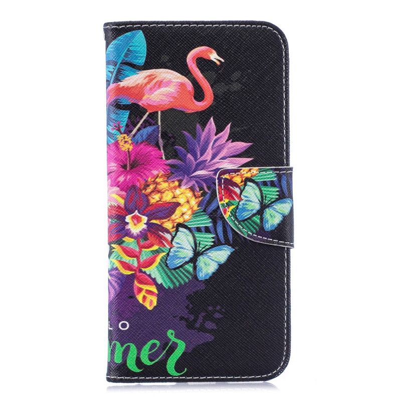 Flip Cover Honor 8A Mobilcover Sommerflamingo