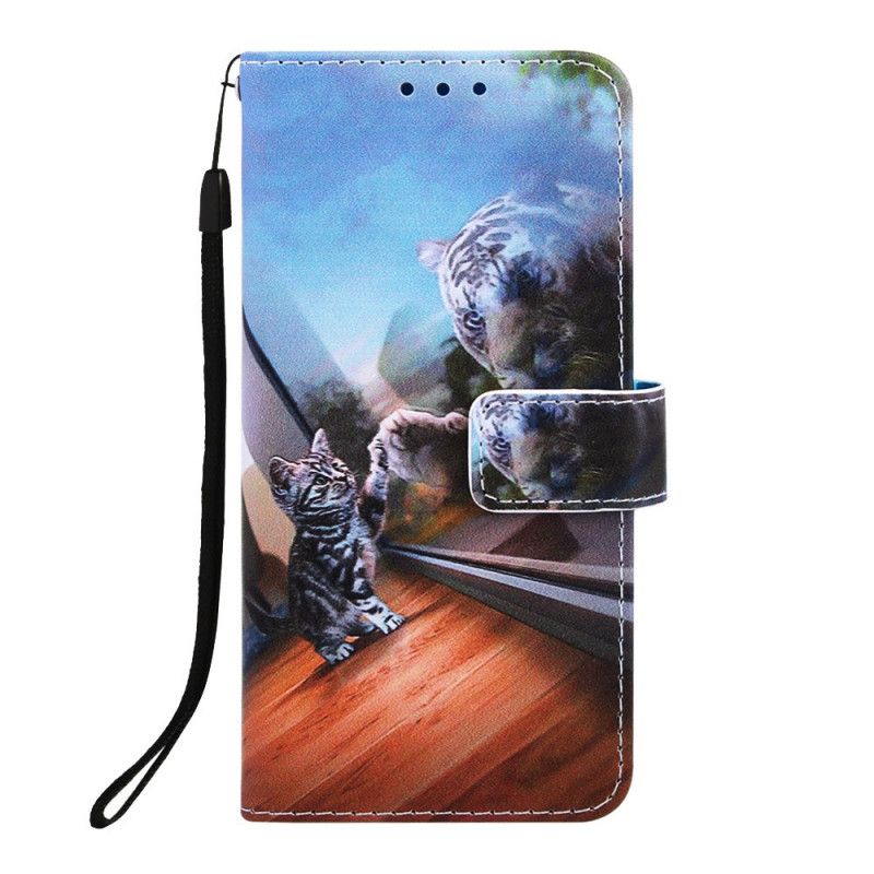 Flip Cover Læder for Honor 8A Lyseblå Musings Af Ernest The Thong Cat