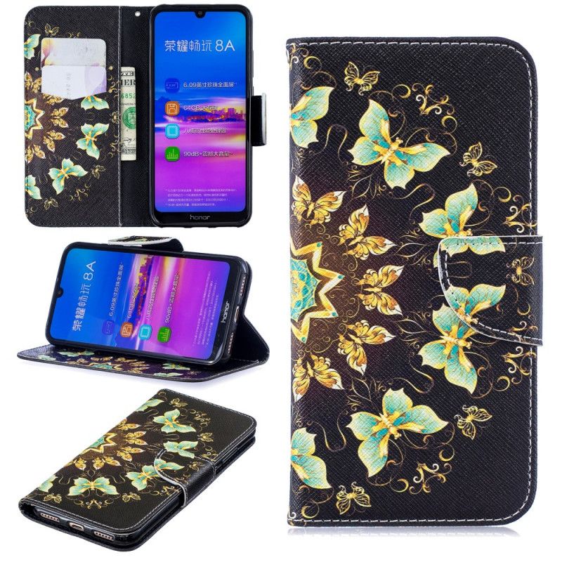 Flip Cover Læder Honor 8A Sommerfuglemandala