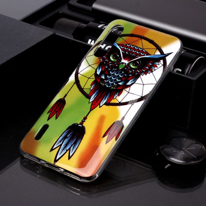 Cover for Xiaomi Mi A3 Drømmefanger Med Fluorescerende Ugle