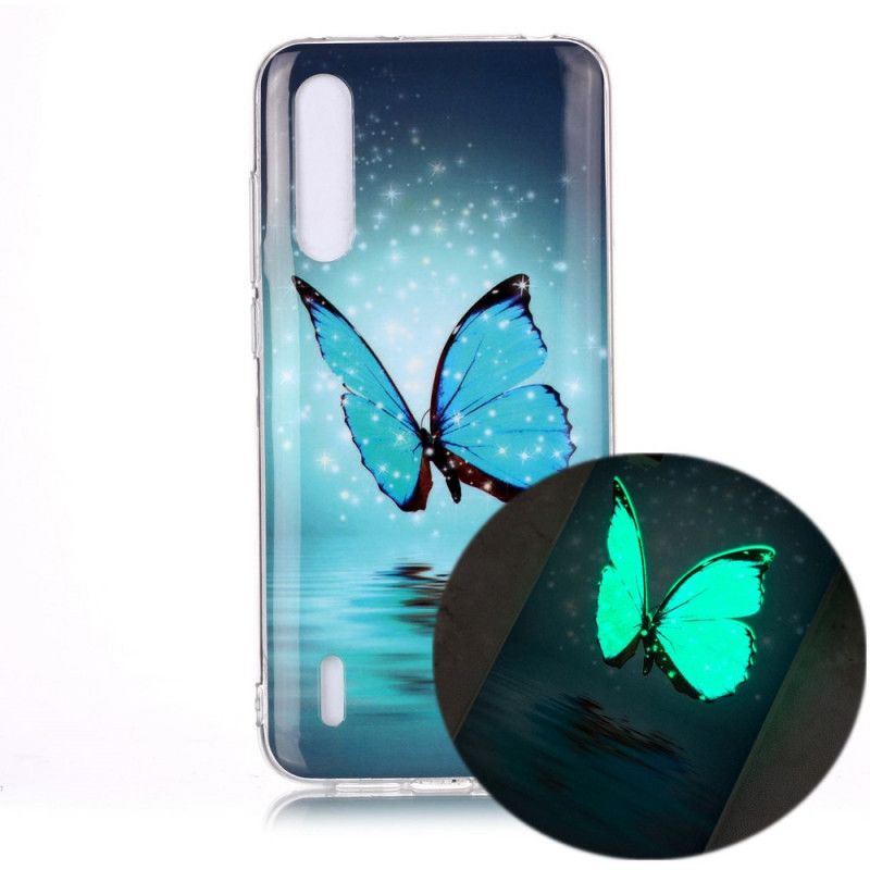 Cover Xiaomi Mi A3 Fluorescerende Blå Sommerfugl Original