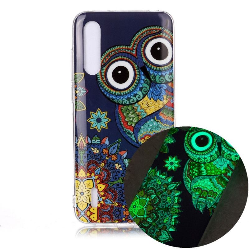 Cover Xiaomi Mi A3 Fluorescerende Mandala Ugle Original