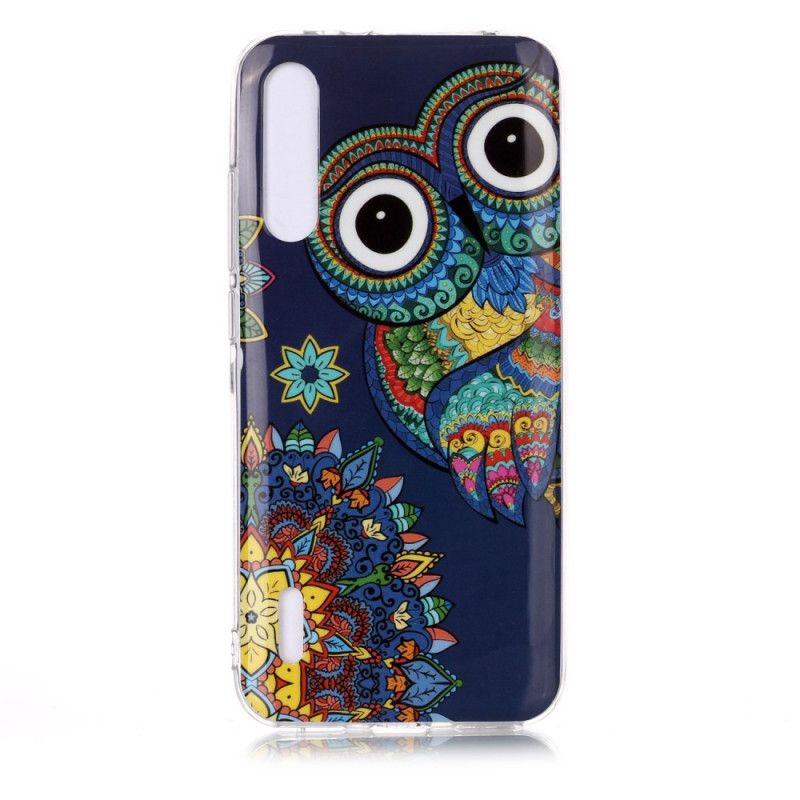 Cover Xiaomi Mi A3 Fluorescerende Mandala Ugle Original