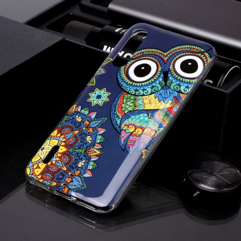 Cover Xiaomi Mi A3 Fluorescerende Mandala Ugle Original