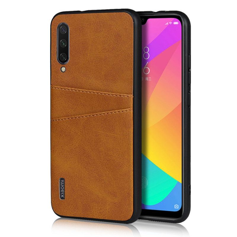 Cover Xiaomi Mi A3 Sort Dobbelt Kortholder I Lædertekstur