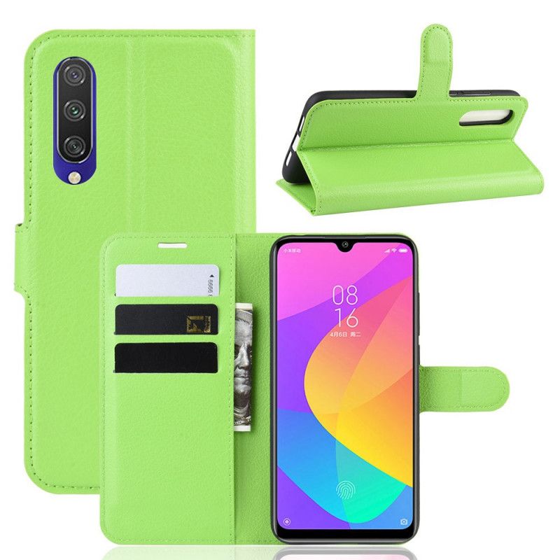 Flip Cover Læder for Xiaomi Mi A3 Sort Premium Lychee Læder Effekt