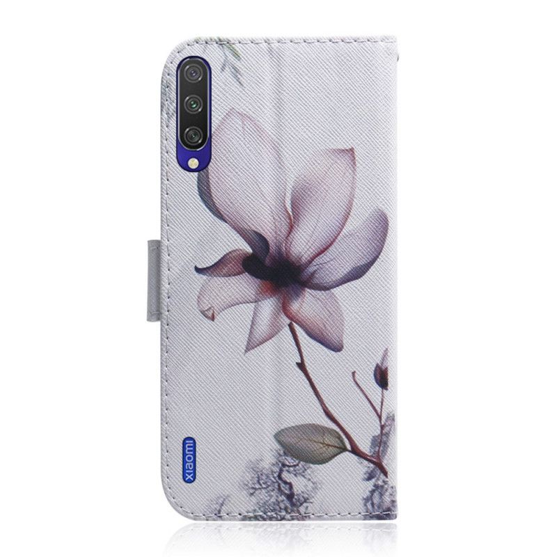 Flip Cover Læder Xiaomi Mi A3 En Lyserød Blomst Beskyttelse