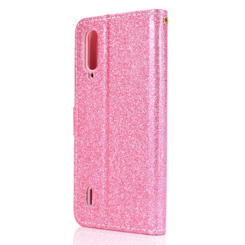 Flip Cover Læder Xiaomi Mi A3 Magenta Glitter Beskyttelse