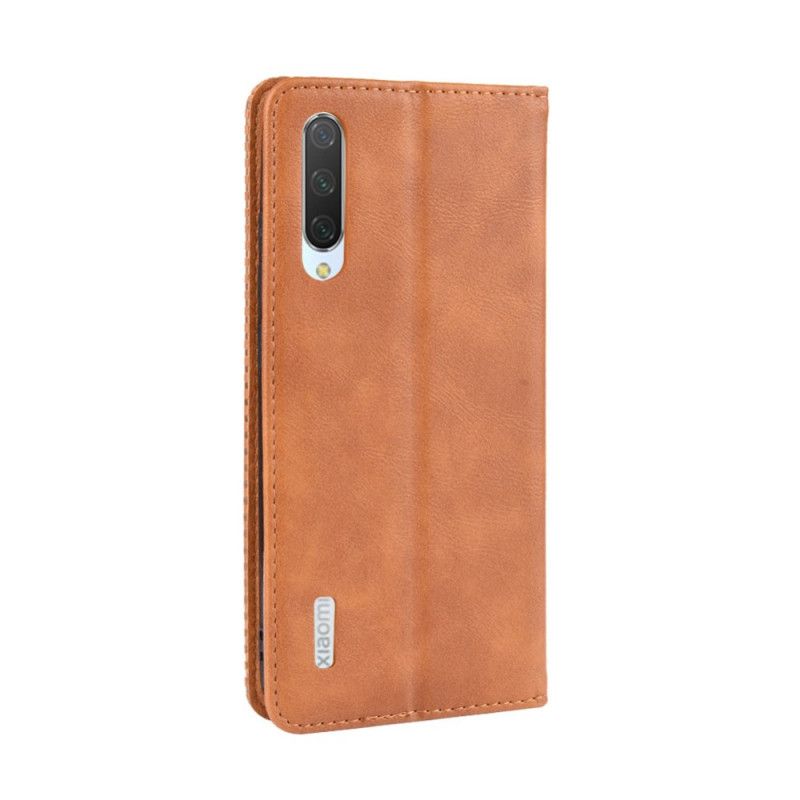 Læder Cover Xiaomi Mi A3 Sort Stiliseret Vintage Lædereffekt