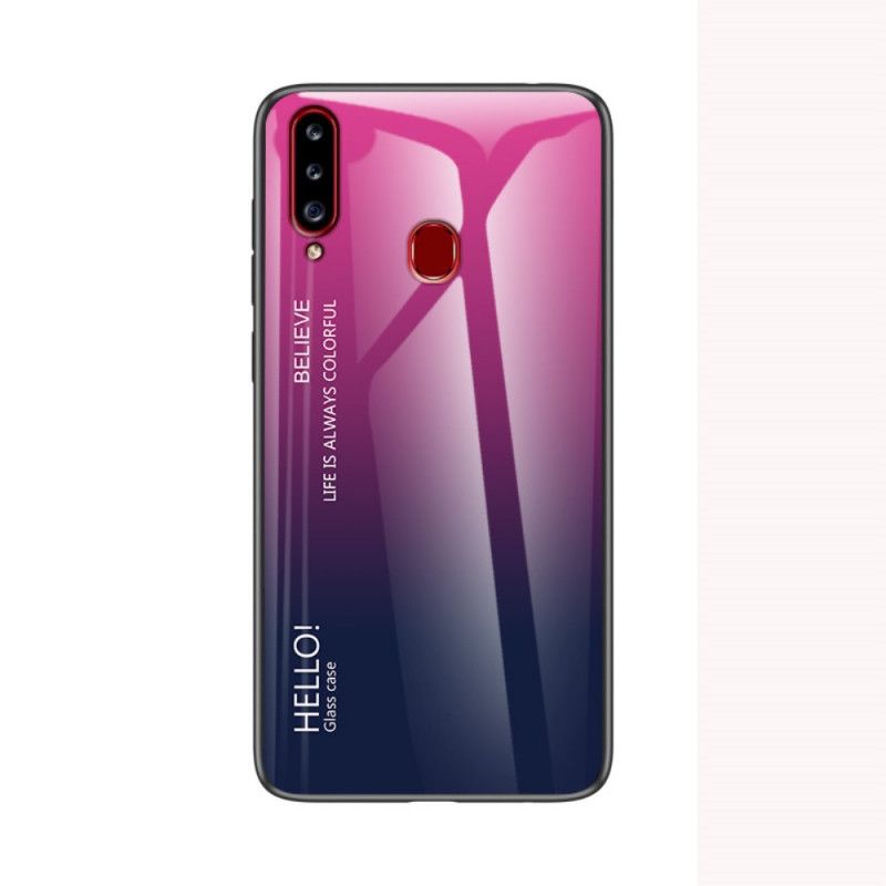 Cover for Samsung Galaxy A20s Sort Hej Hærdet Glas