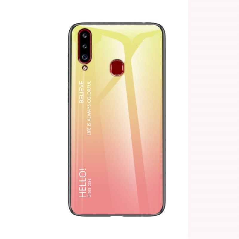 Cover for Samsung Galaxy A20s Sort Hej Hærdet Glas