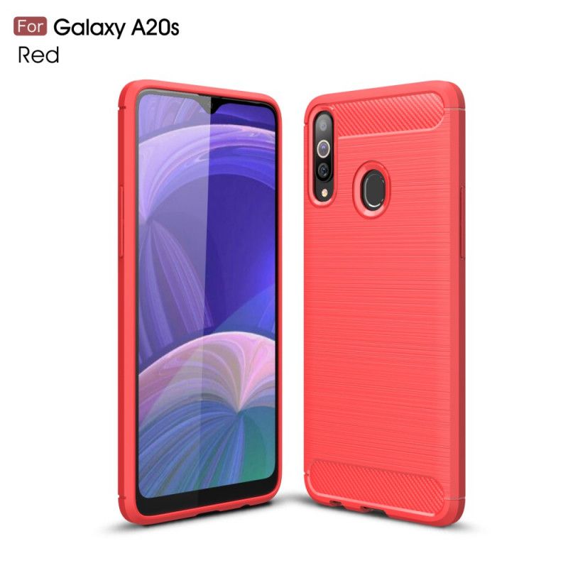 Cover Samsung Galaxy A20s Sort Børstet Kulfiber Original