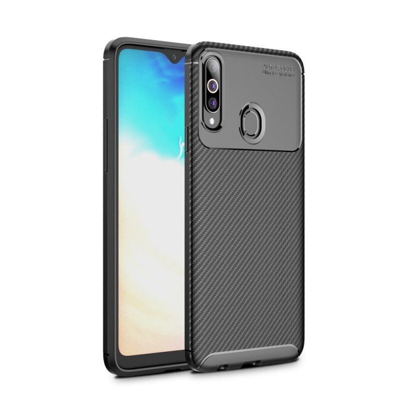 Cover Samsung Galaxy A20s Sort Fleksibel Kulfibertekstur