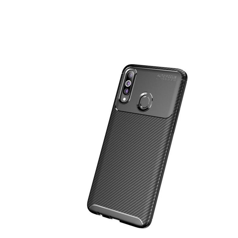 Cover Samsung Galaxy A20s Sort Fleksibel Kulfibertekstur